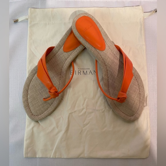 Alexandre Birman Asymmetric Clarita Orange Nappa Leather Sandal Sz EU 40 DUSTBAG - Picture 1 of 16
